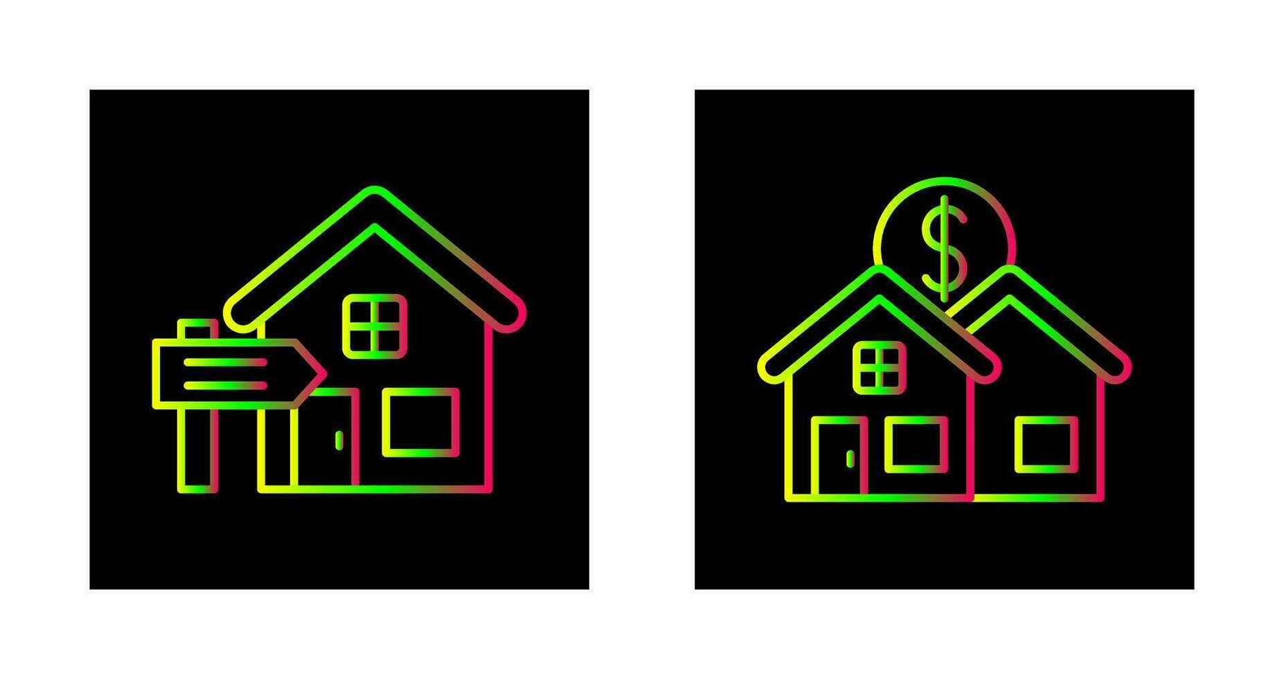 alquilar y residencial icono vector
