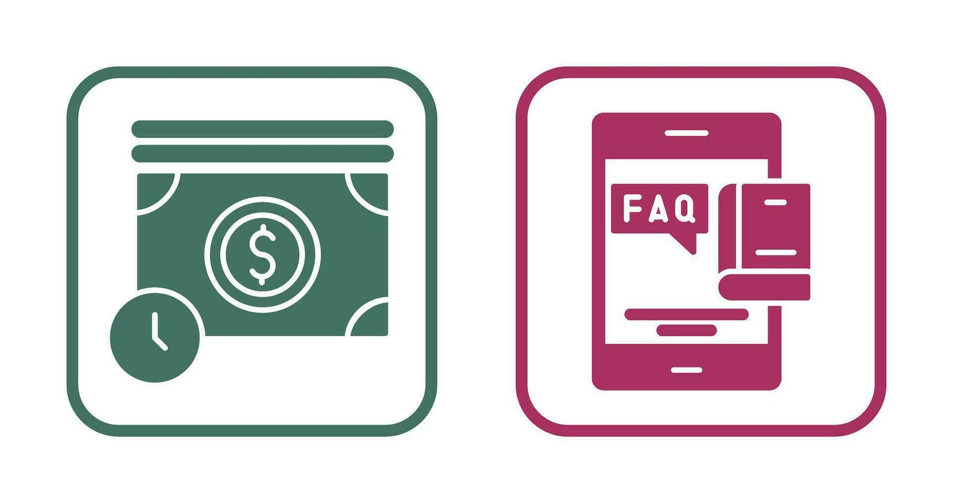 Time is Mony and Faq Icon vector