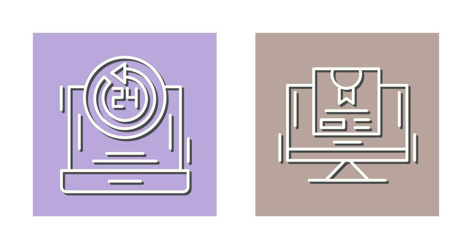 24h Support and New Lable Icon vector