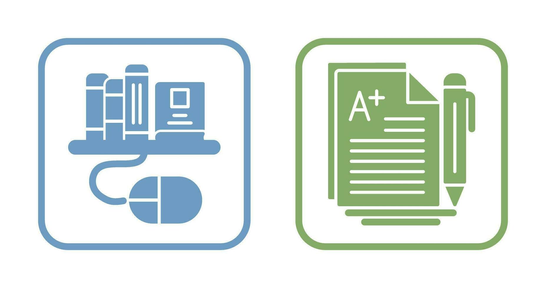 Digital Library and Essay Icon vector