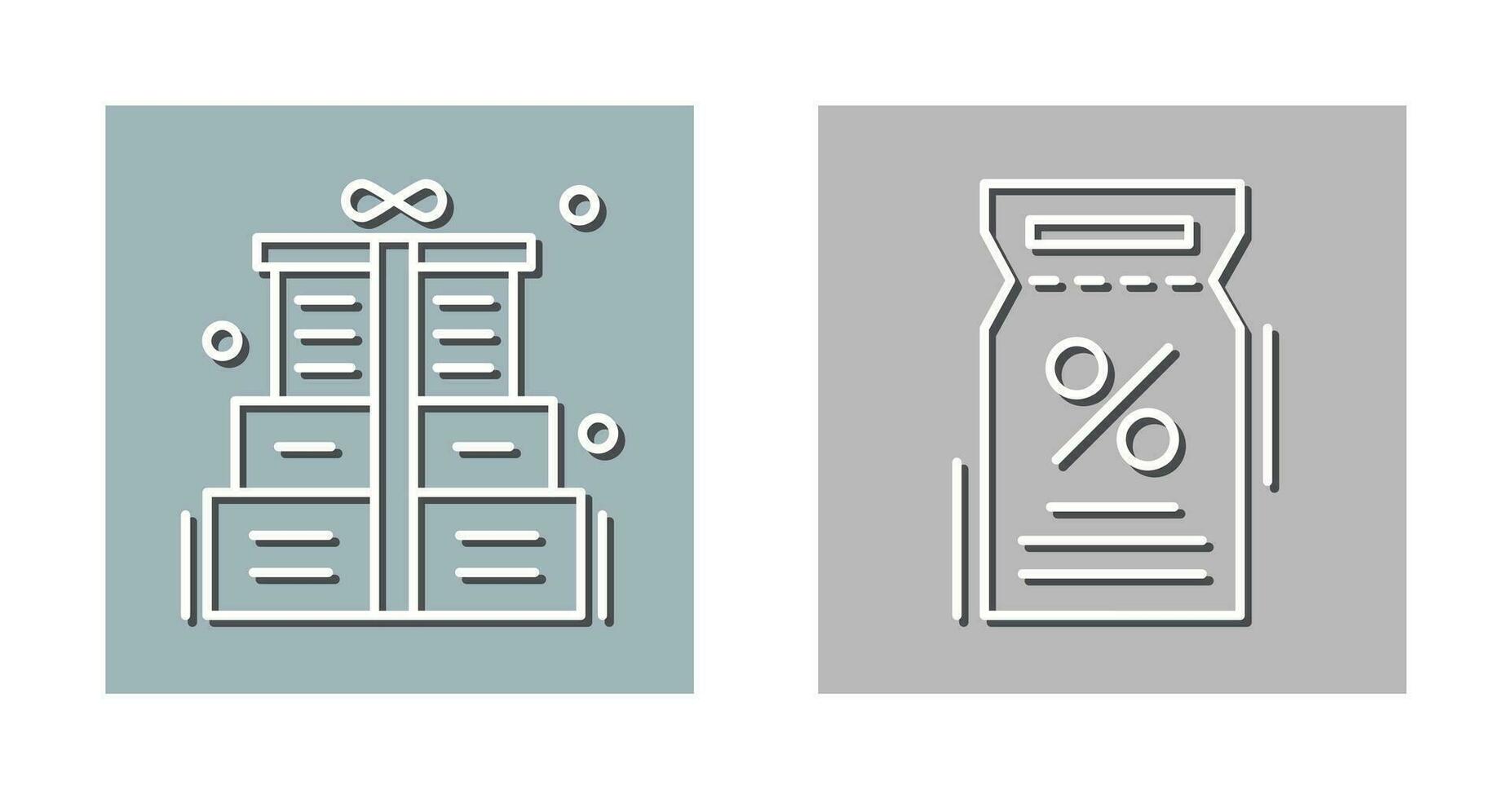 Gift Box and Discount Voucher Icon vector