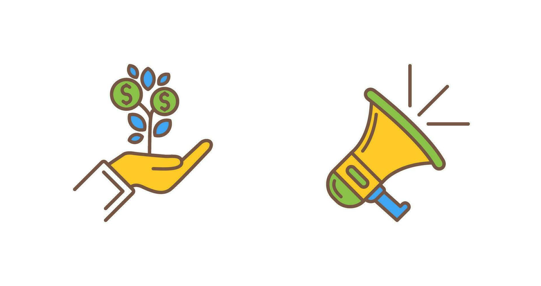 Growth and Megaphone Icon vector