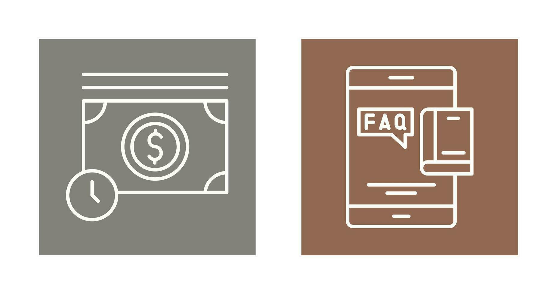 Time is Mony and Faq Icon vector