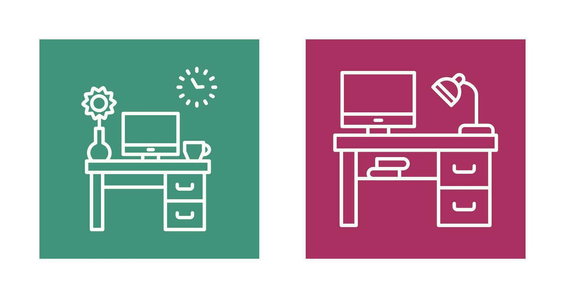 Work Table and Workplace Icon vector