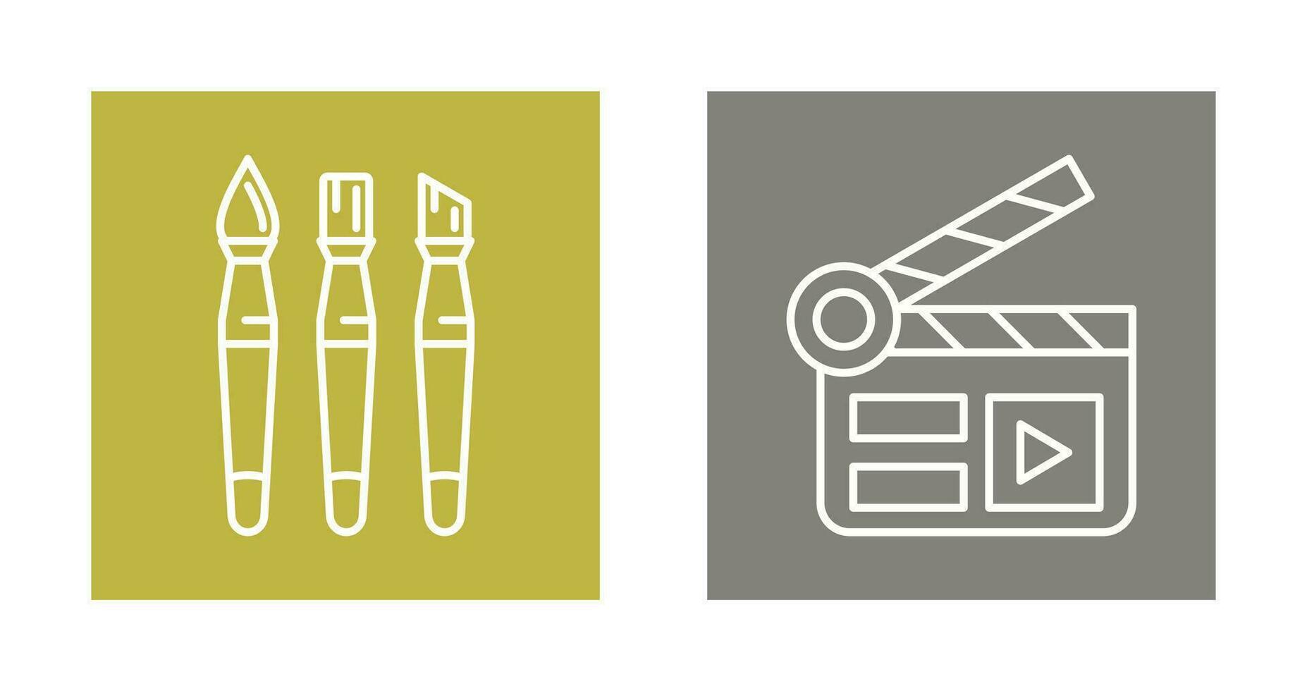 Brushes and Clapper Board Icon vector