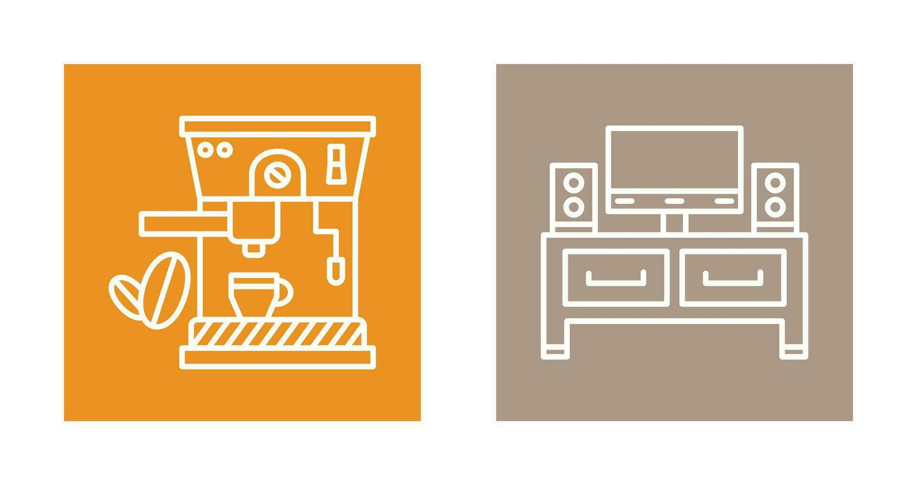 Coffee Machine and Television Icon vector