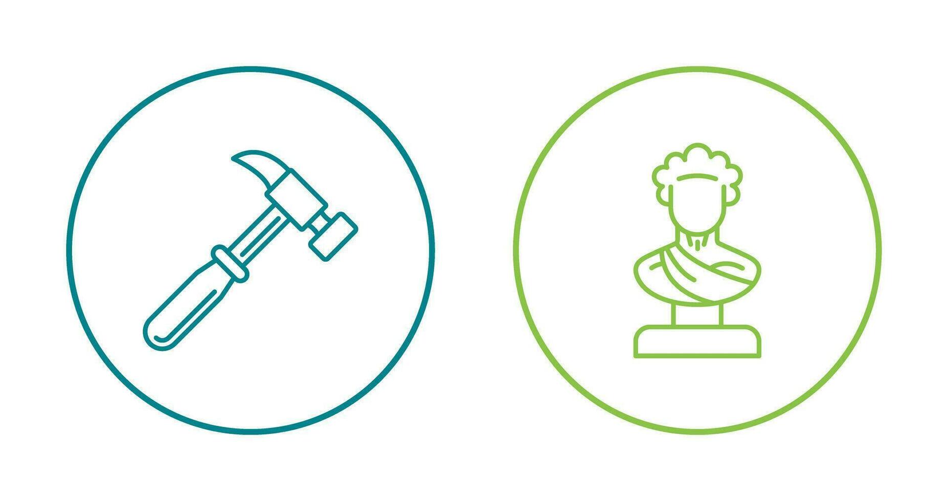 Hammer and Statue Icon vector