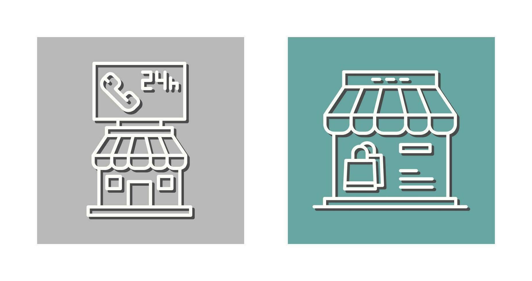 24 Hour and Store Icon vector