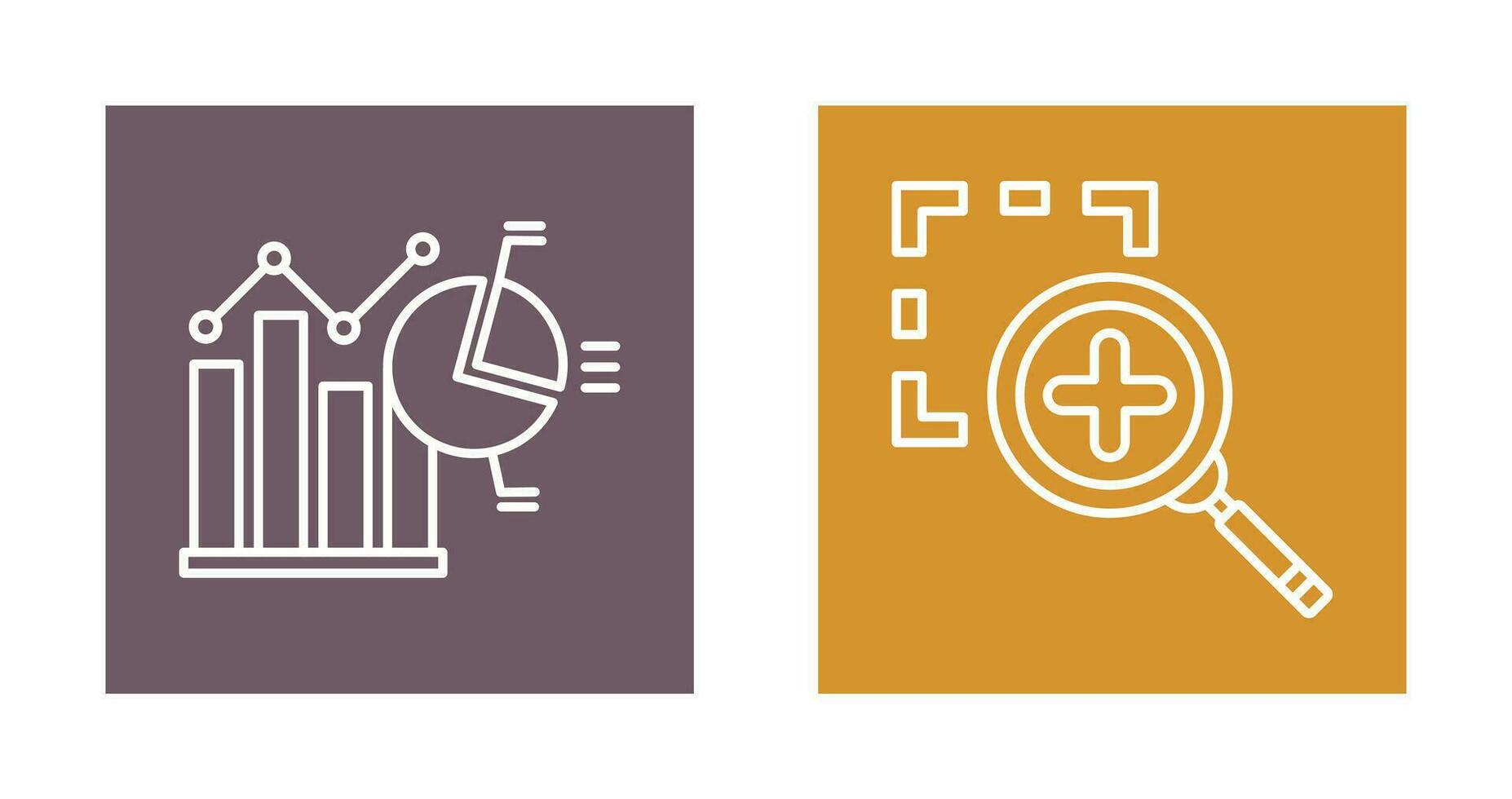 Bar Chat and Zoom In Icon vector