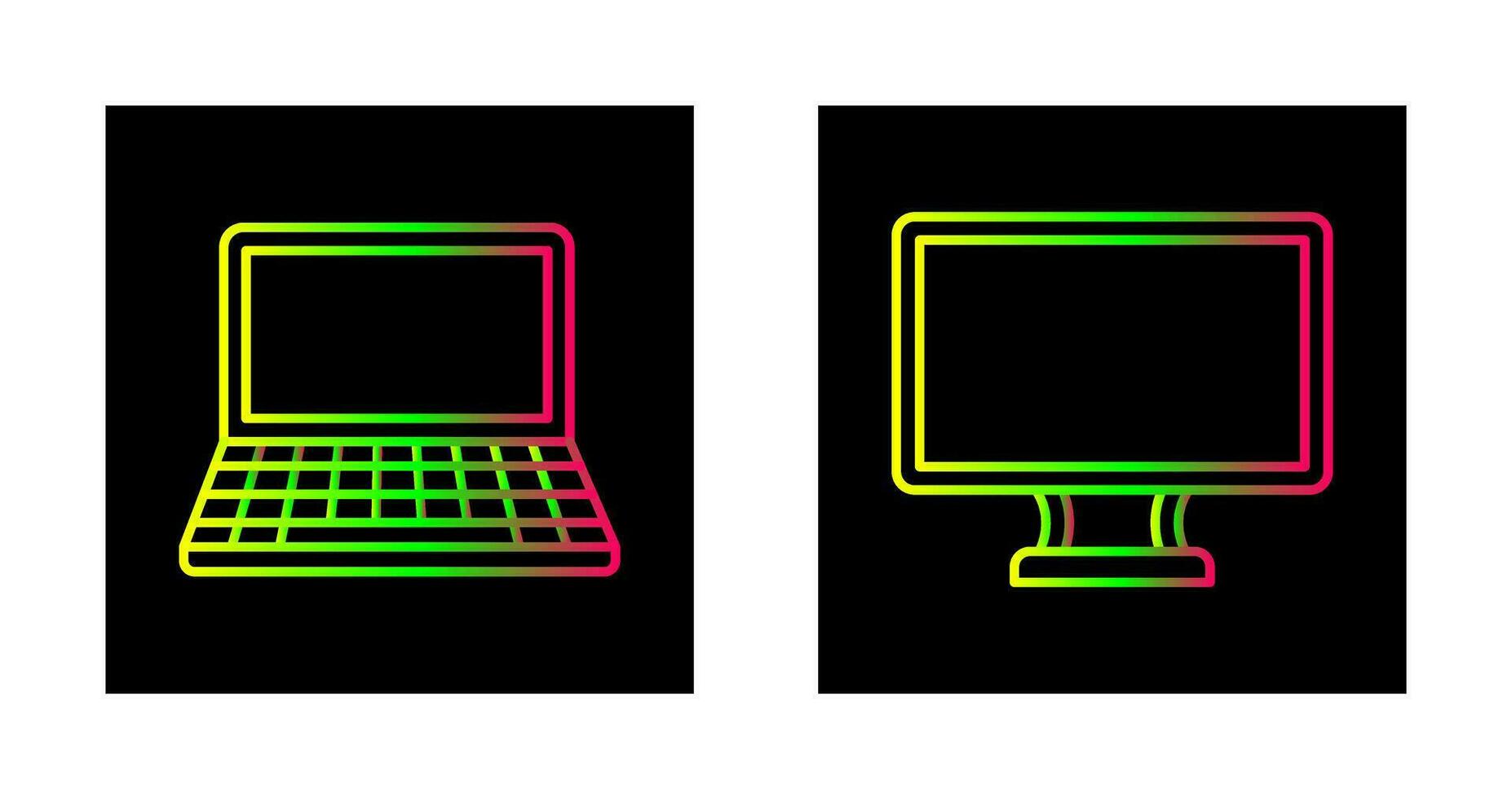 Laptop and Lcd  Icon vector