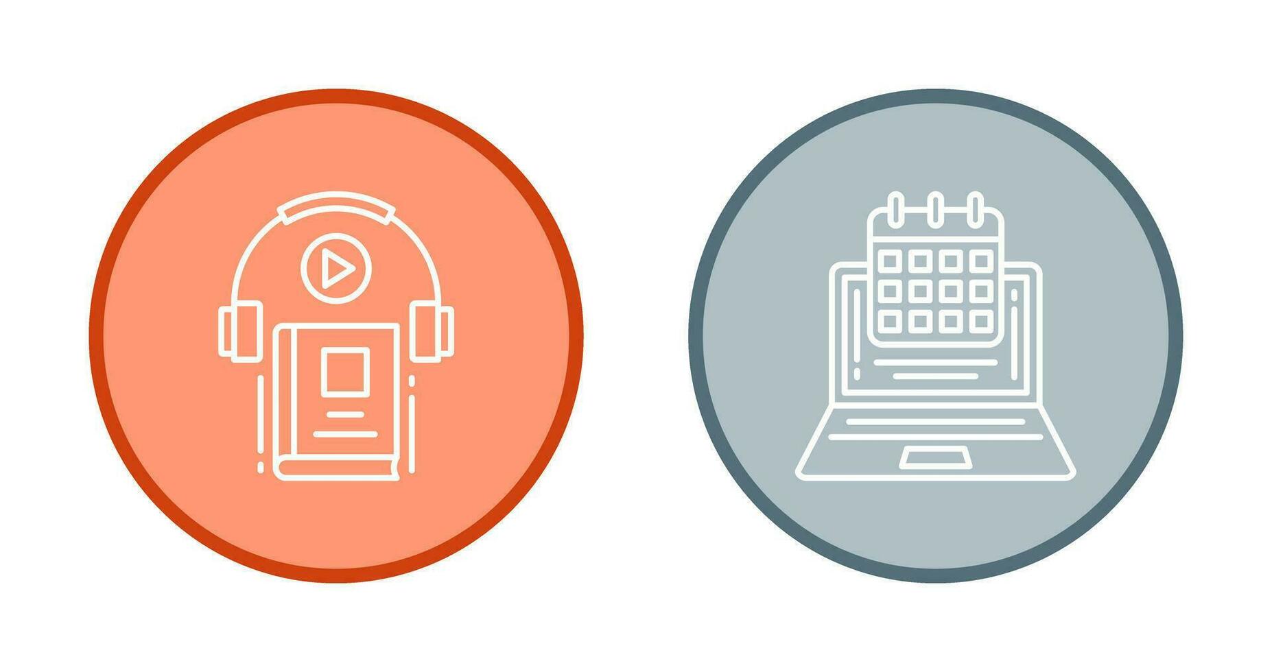 Timetable and Audio Book Icon vector