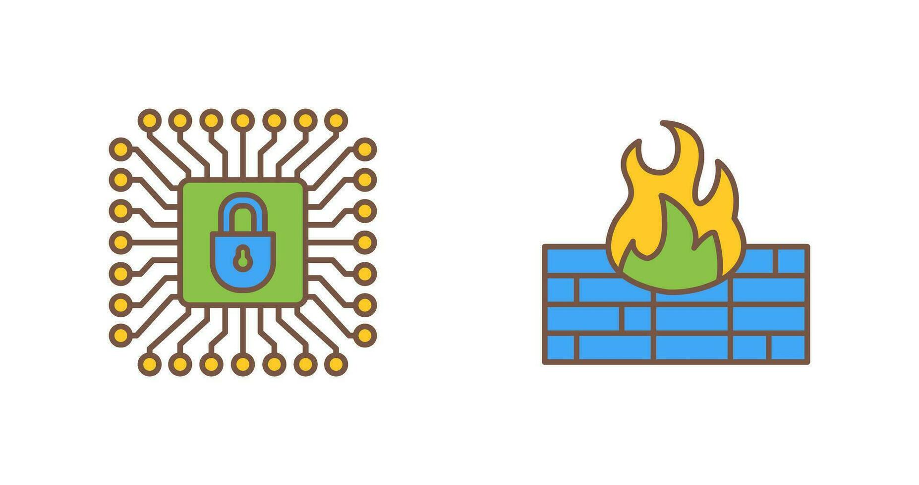 Cyber Protection and Firewall Icon vector