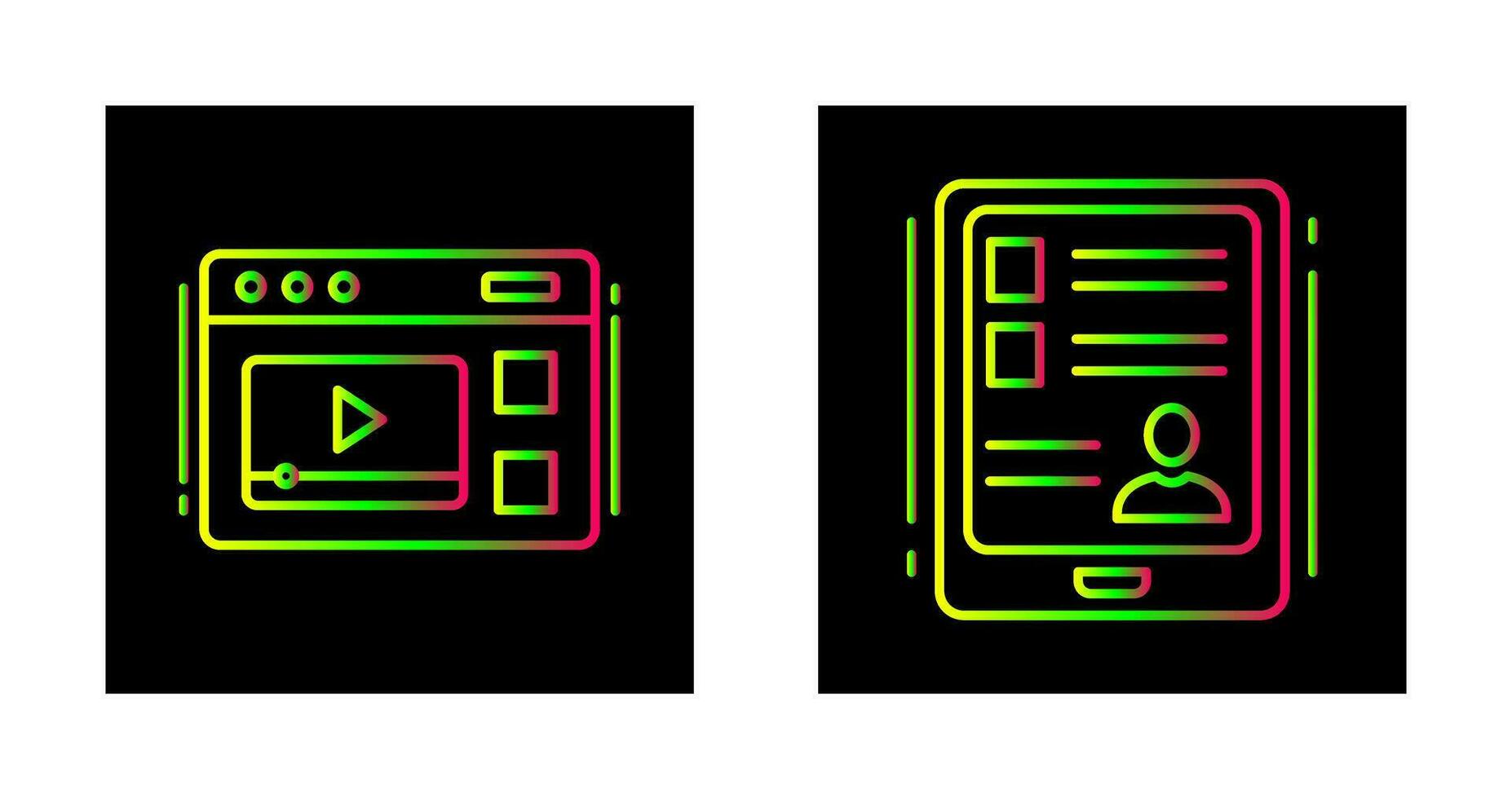 vídeo y tableta icono vector