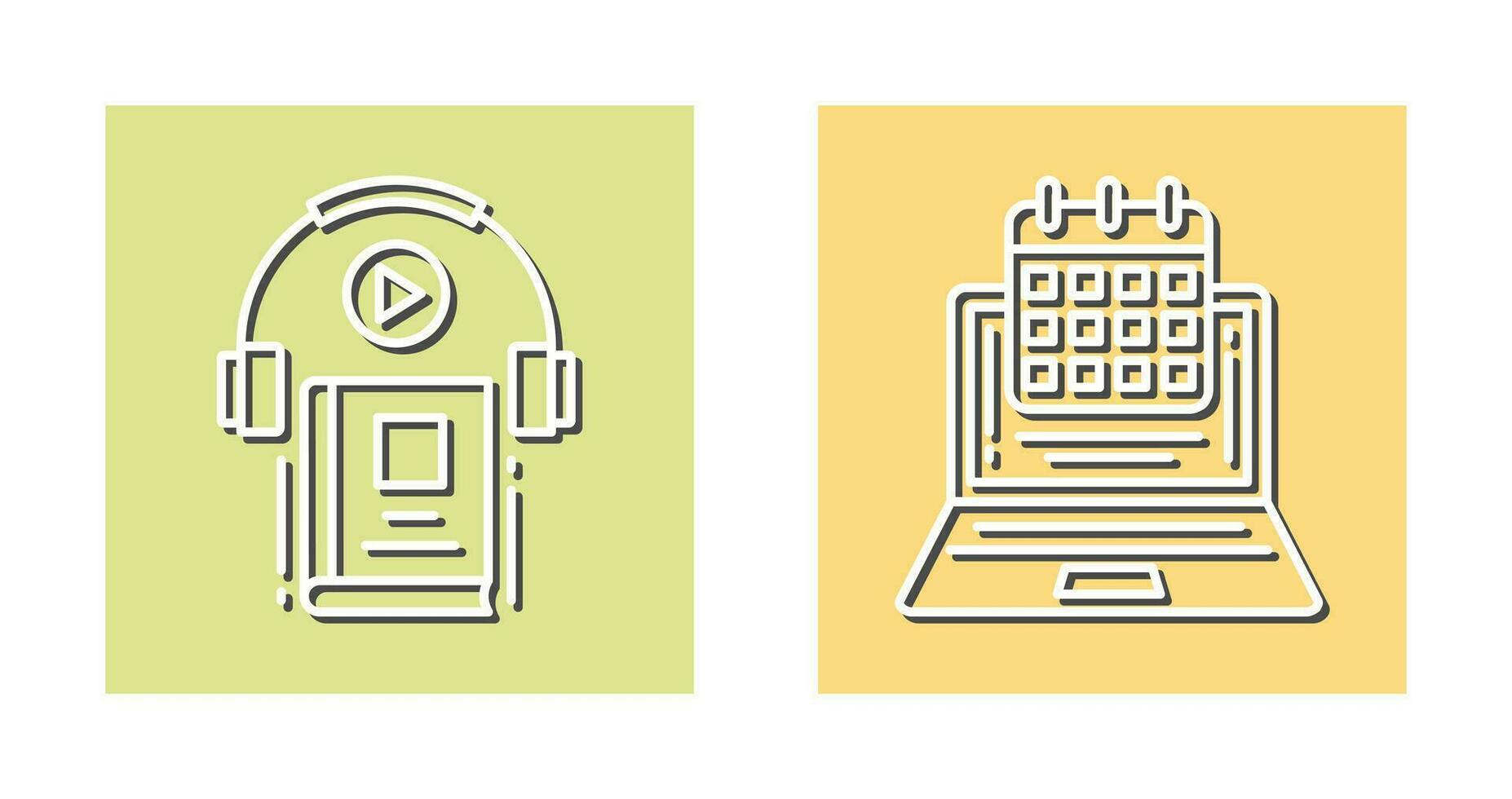 Timetable and Audio Book Icon vector