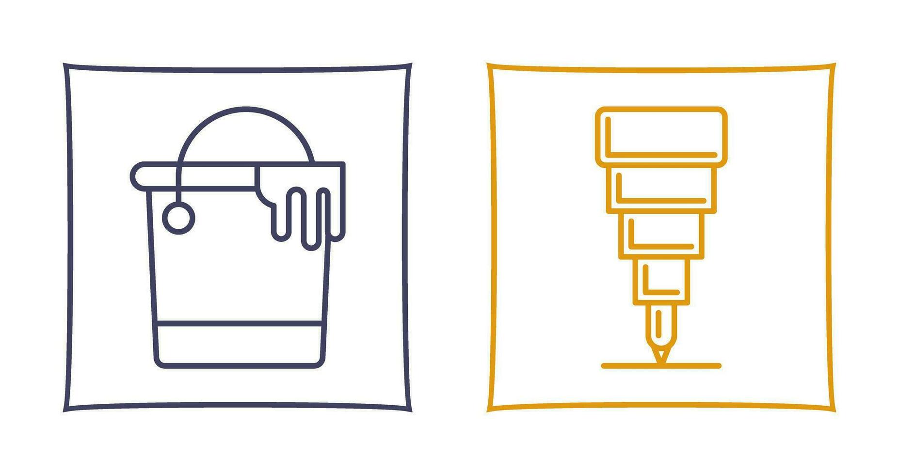 Paint Bucket and Fine tip Pen Icon vector