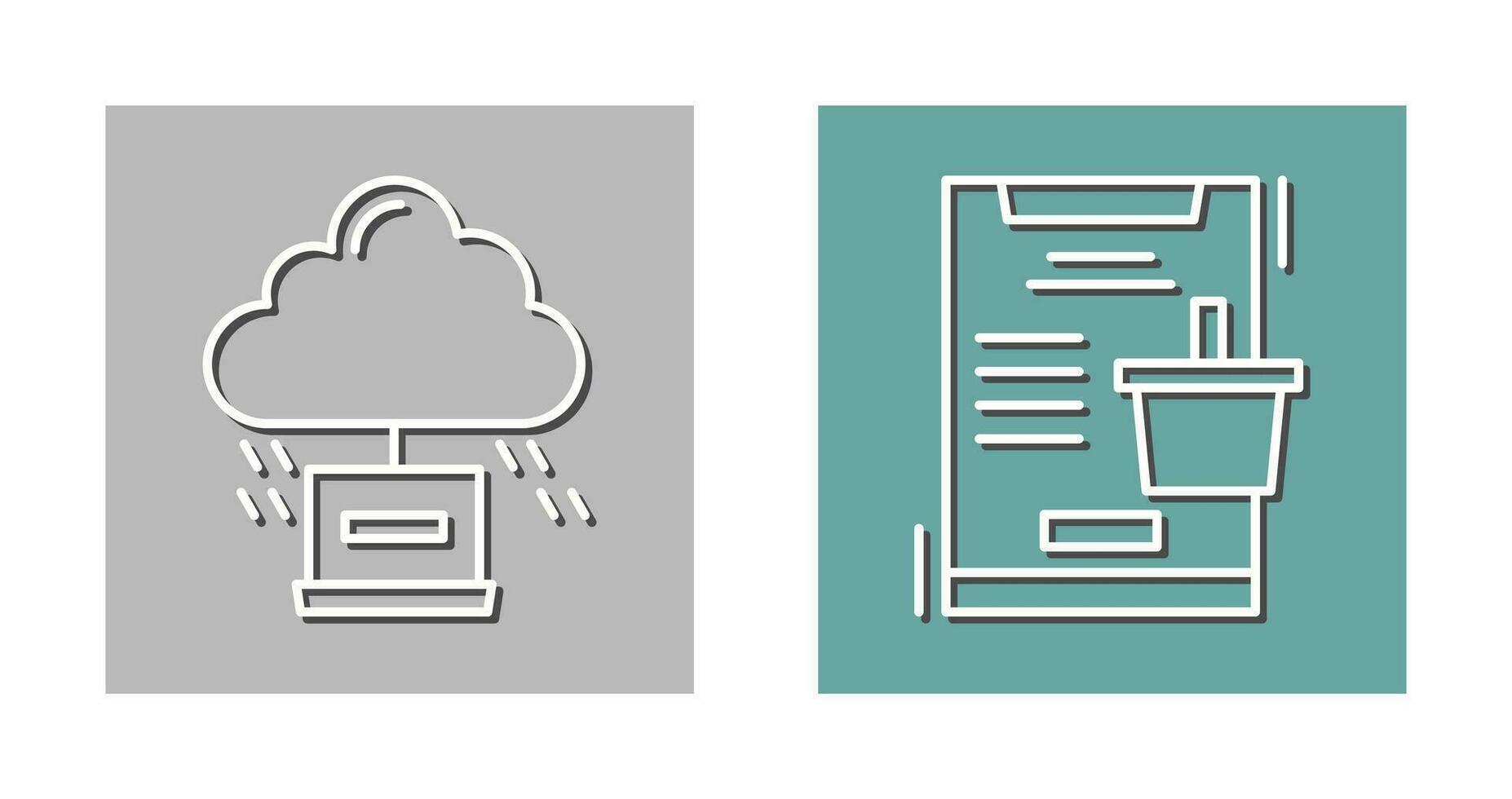 Cloud Computing and Online Shopping  Icon vector