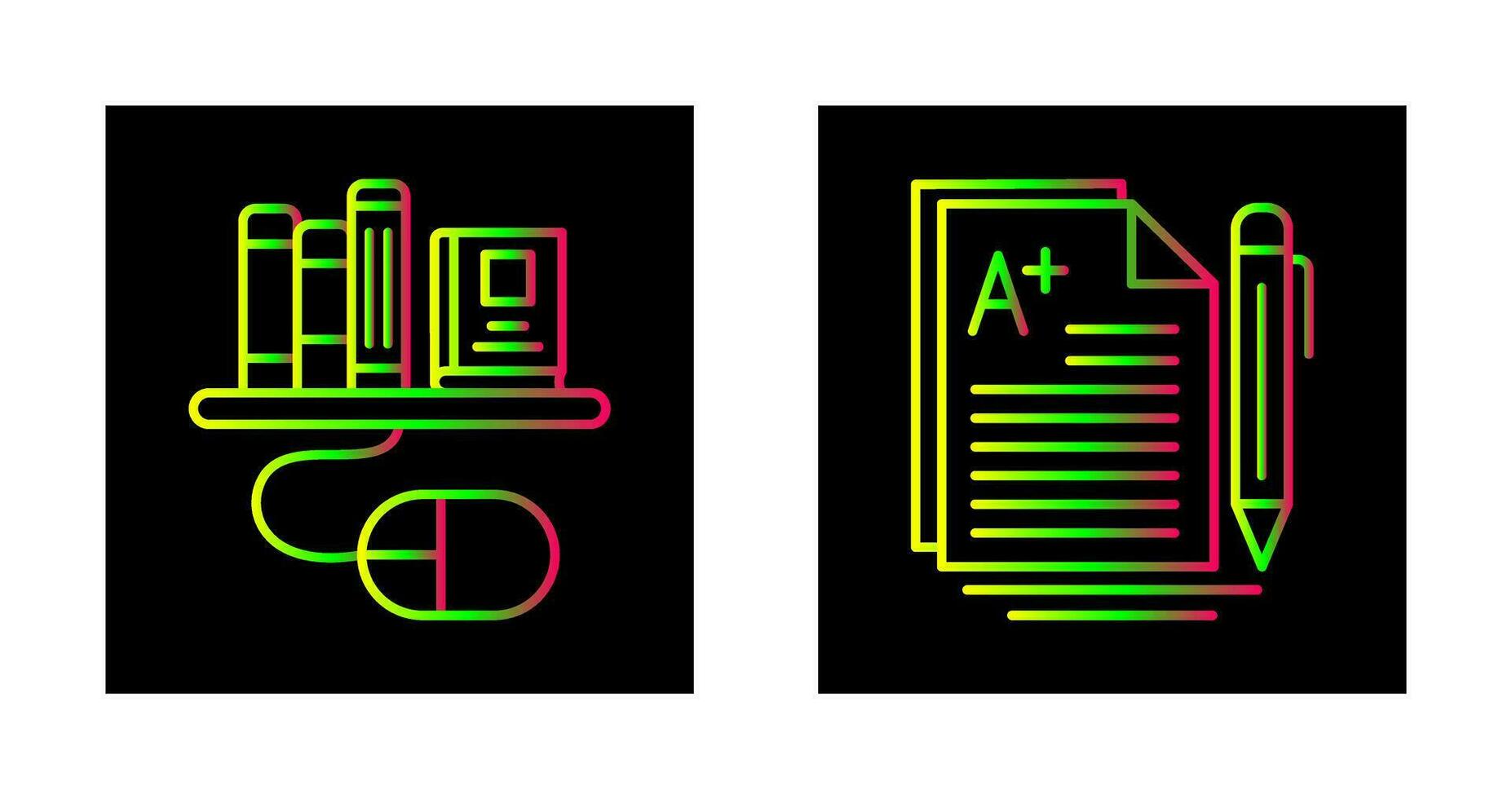 Digital Library and Essay Icon vector