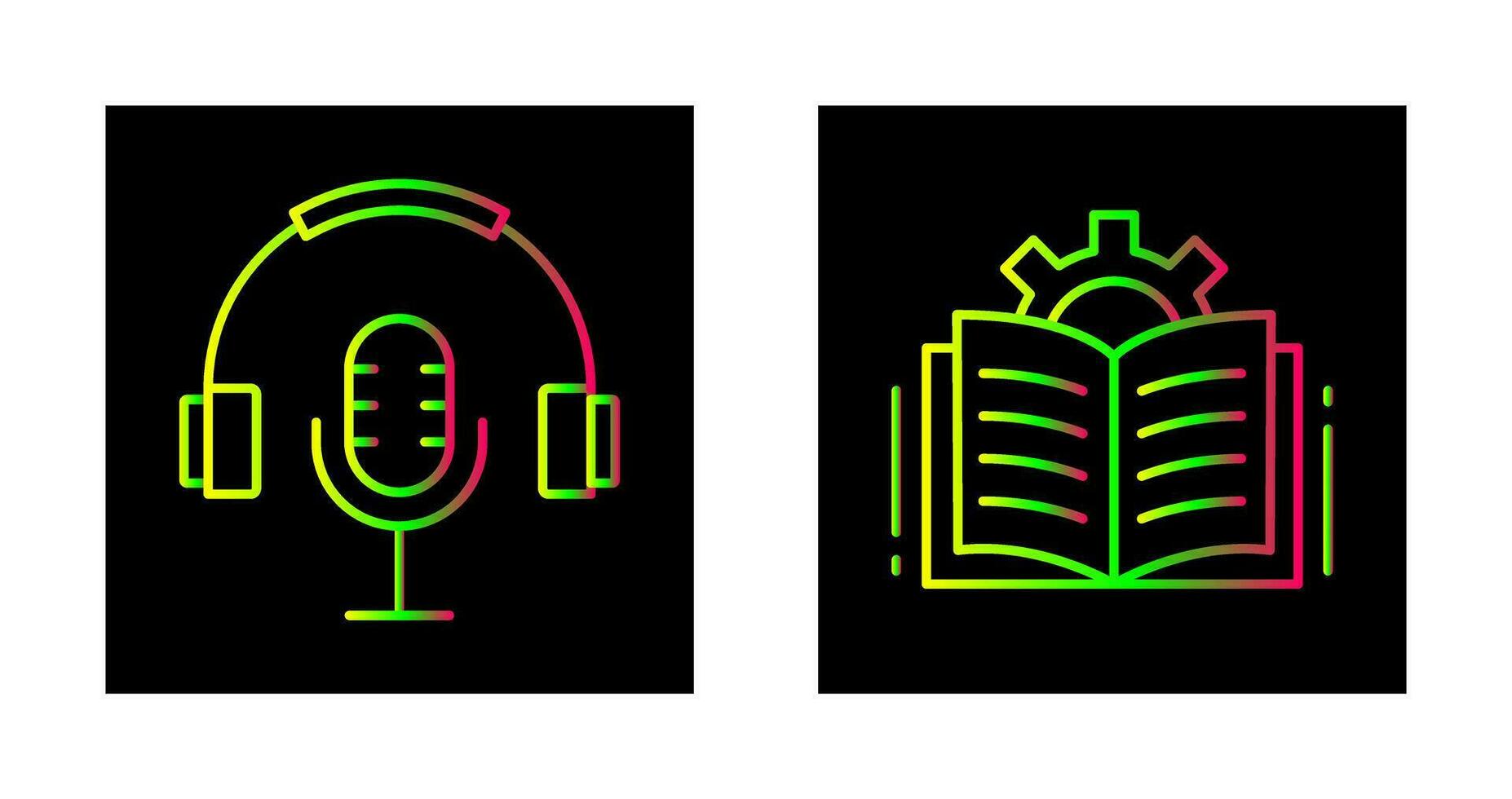 Podcast and Open Book Icon vector