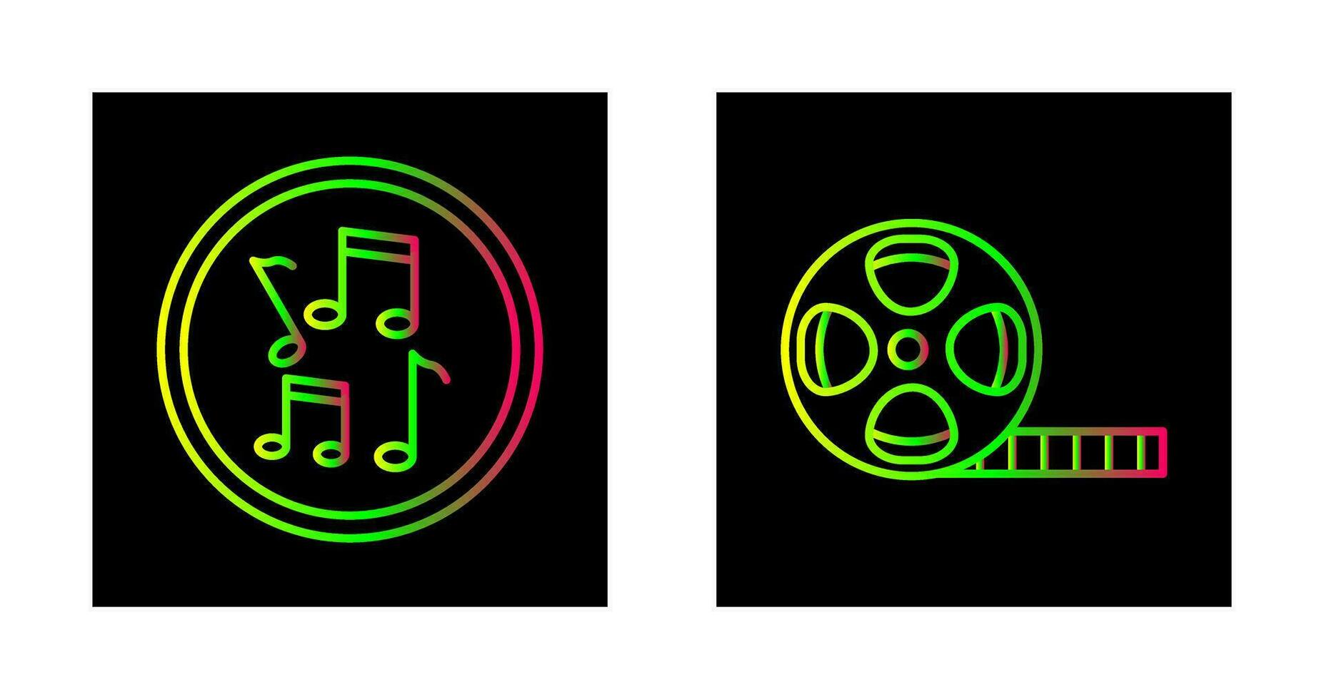 Musical Notes AND Film Reel Icon vector