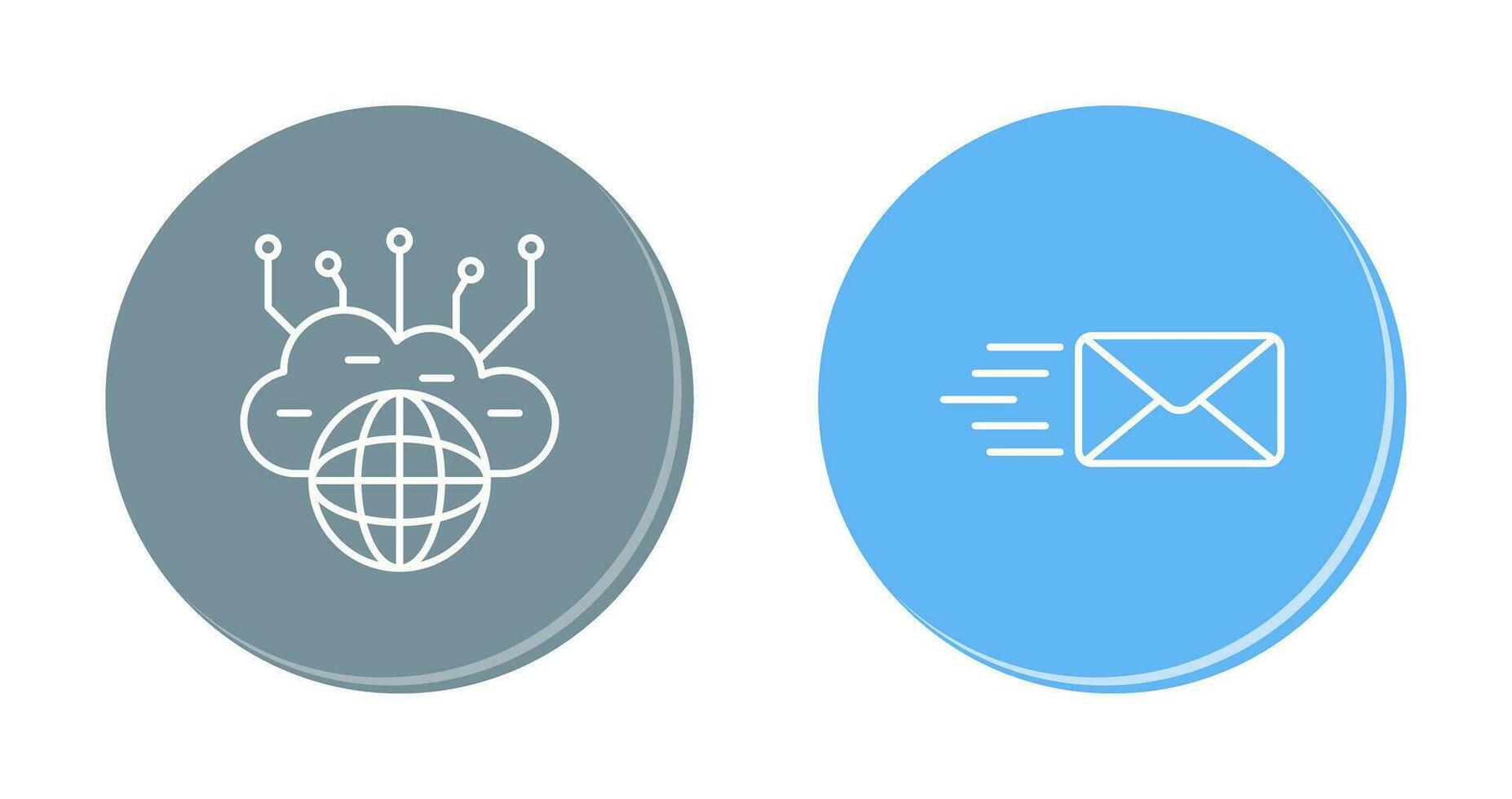 informática nube y correo icono vector