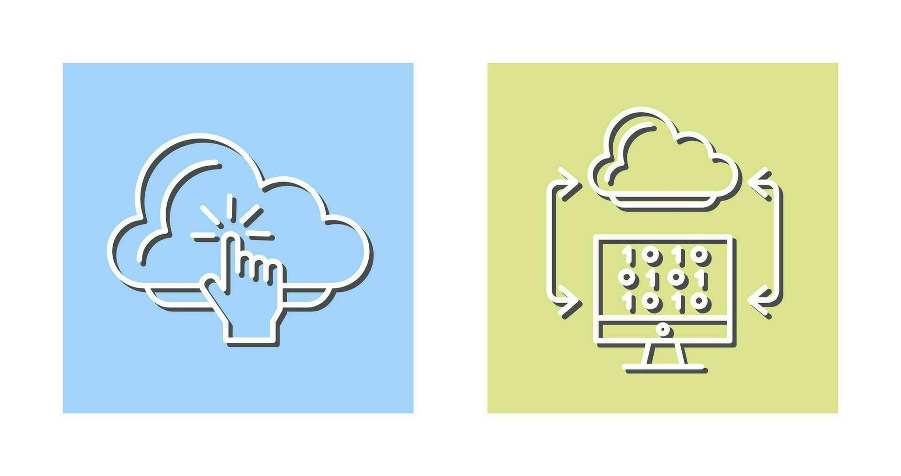 nube informática y nube codificación icono vector