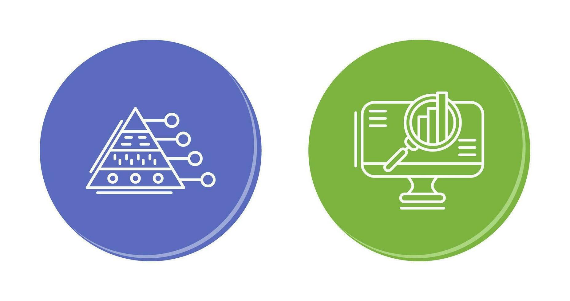 Pyramid Graph and Search Icon vector