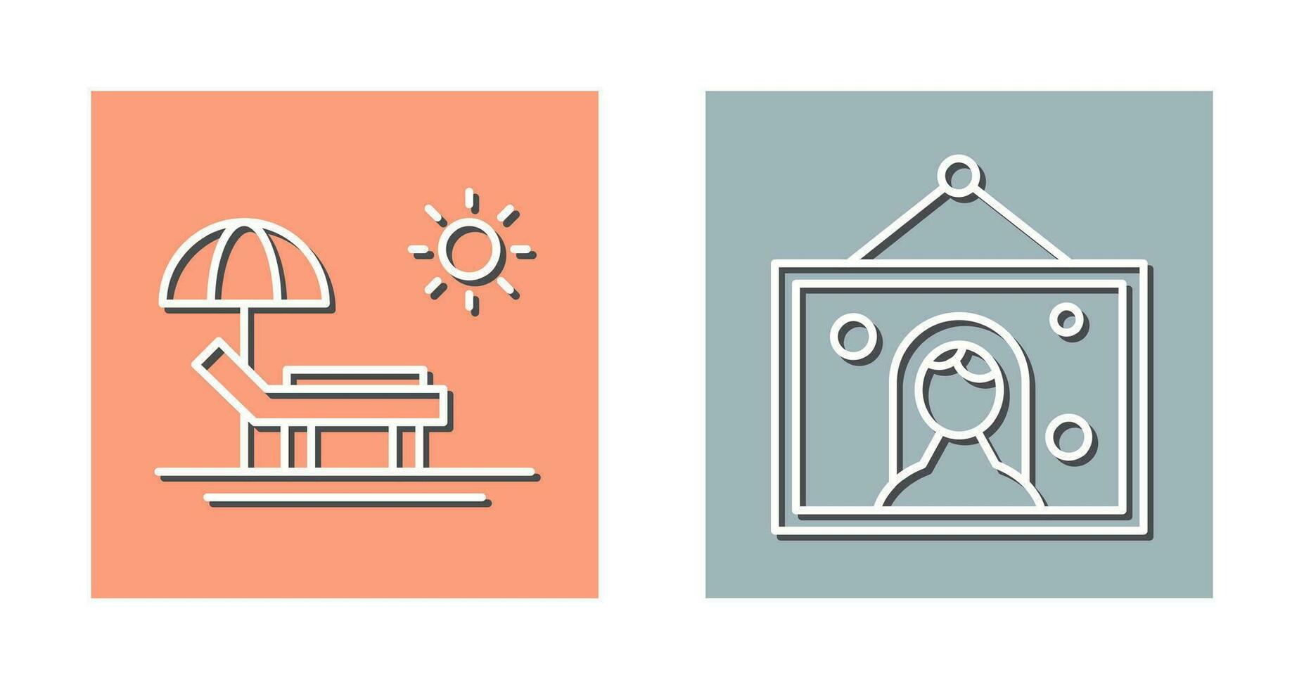 Hammock and Wedding Photo Icon vector
