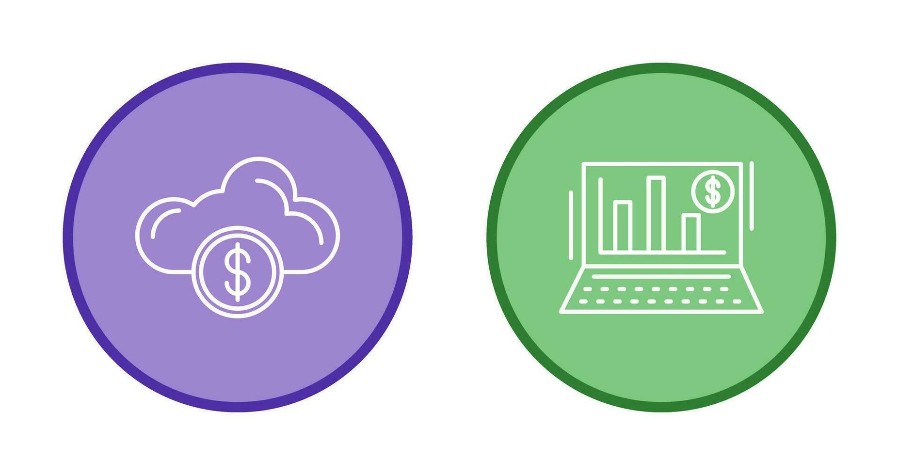 Cloud Computing and Bar Chart Icon vector