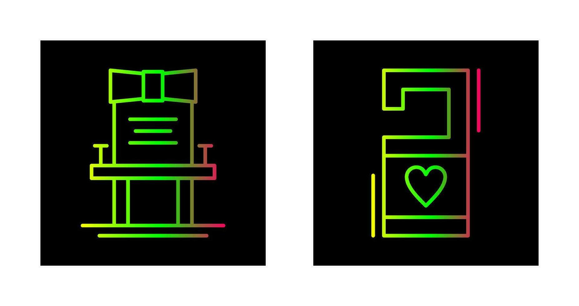 Chair and Door Knob Sign Icon vector