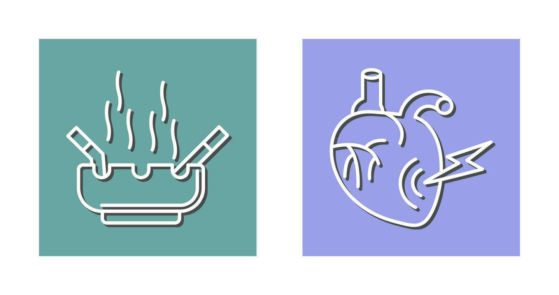 Heart Attack and hashtray Icon vector