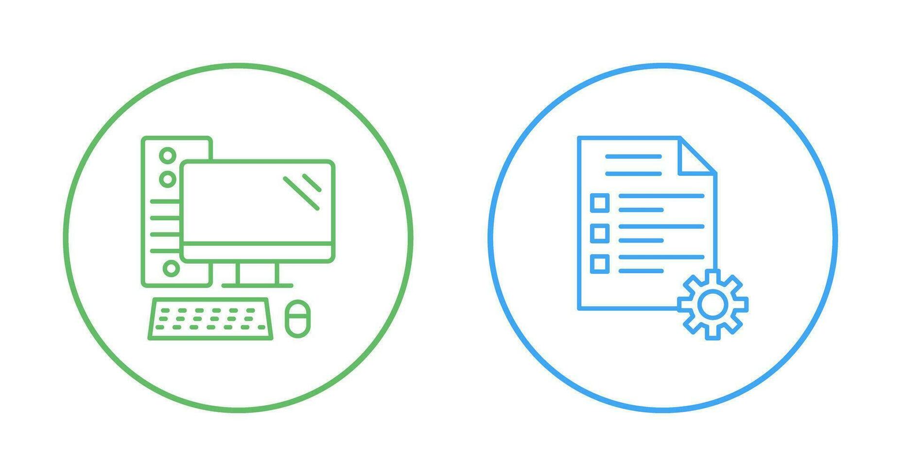 Computer and Test Icon vector