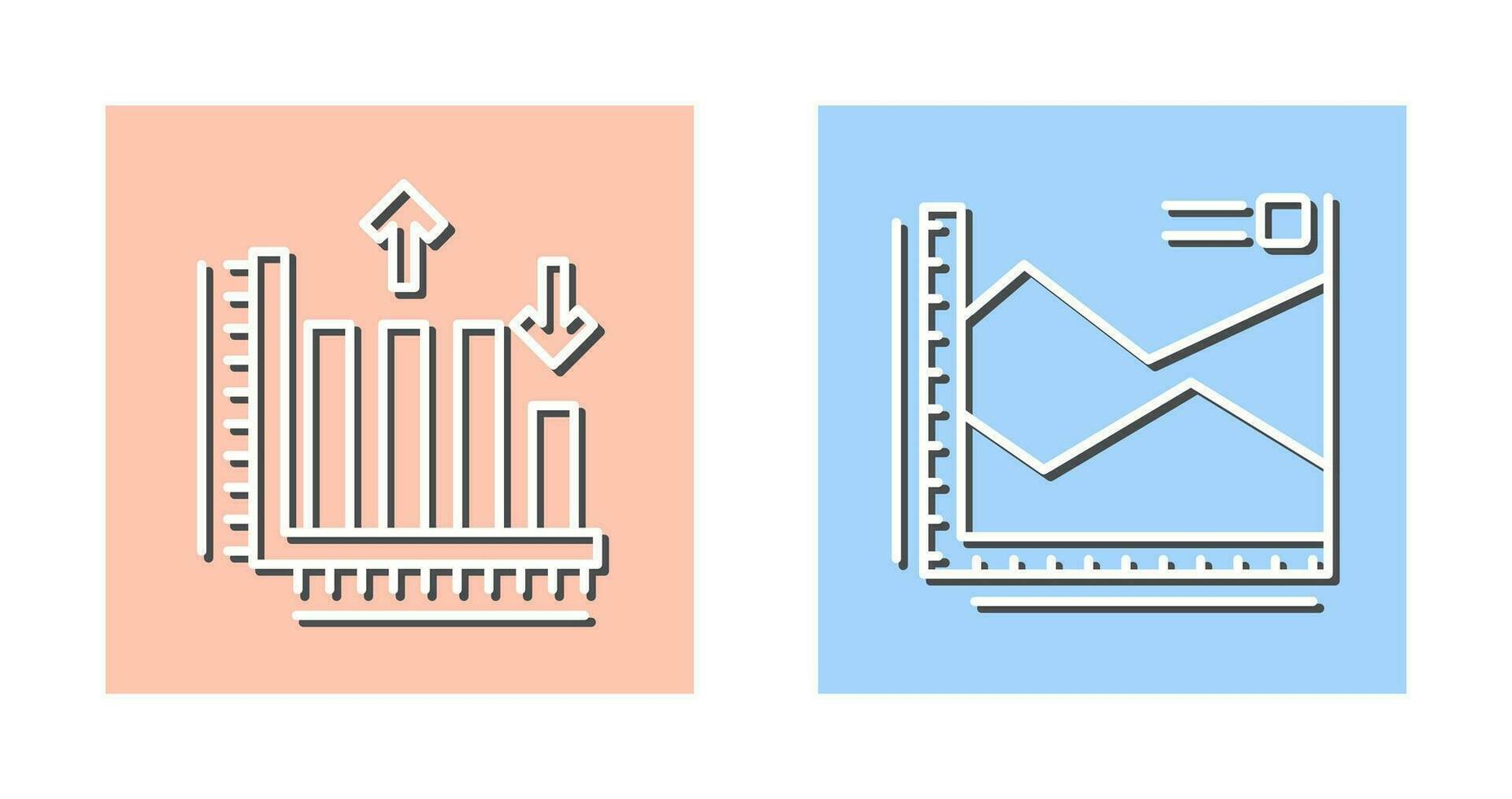 Spline Chart and Bar Graph Icon vector