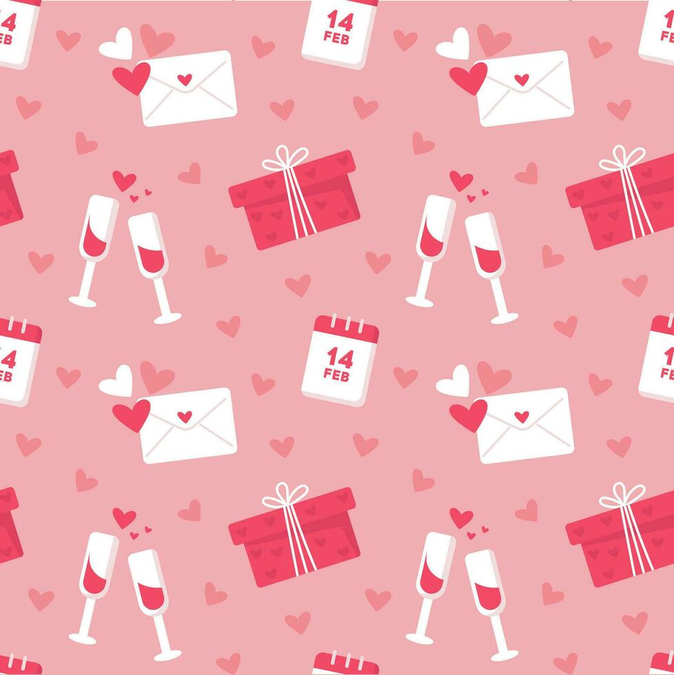 valentines day seamless pattern vector
