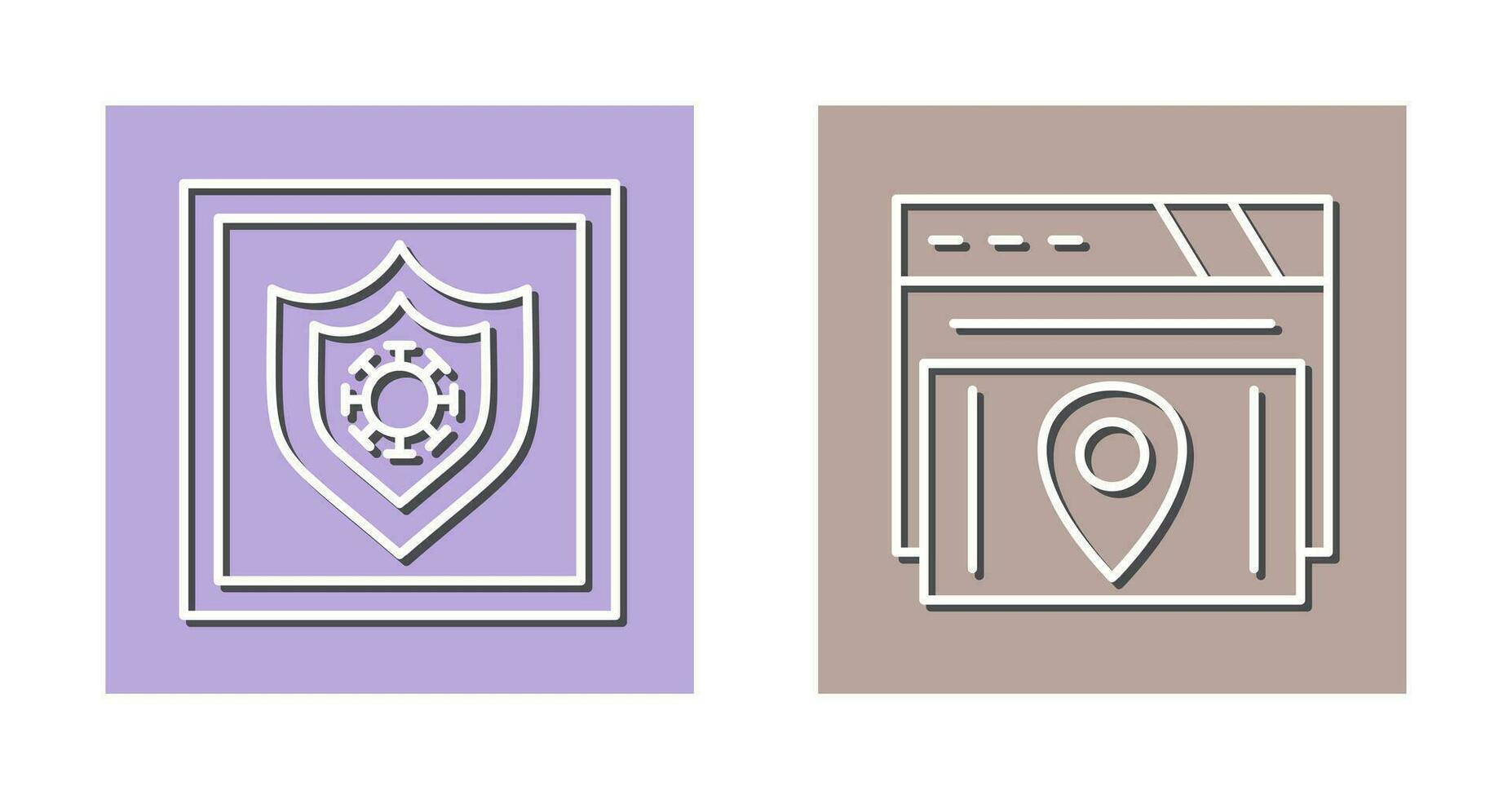 Shield and Map Location Icon vector