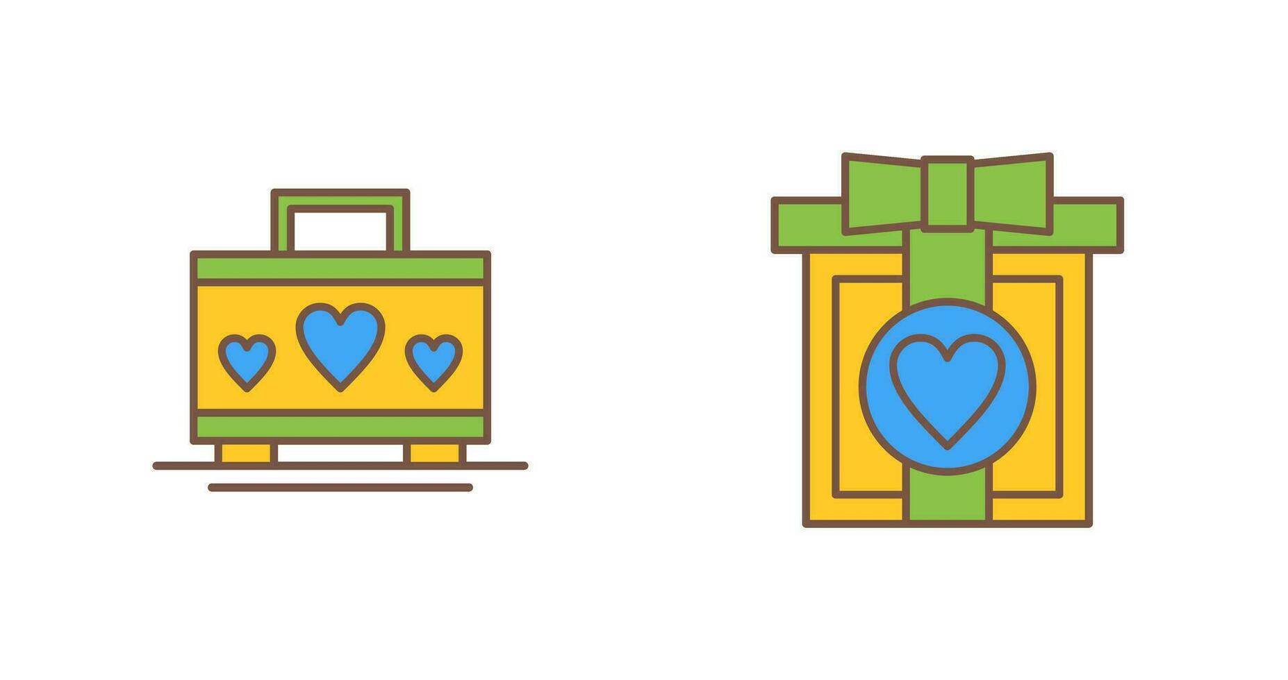 Suitcase and Gift Box Icon vector