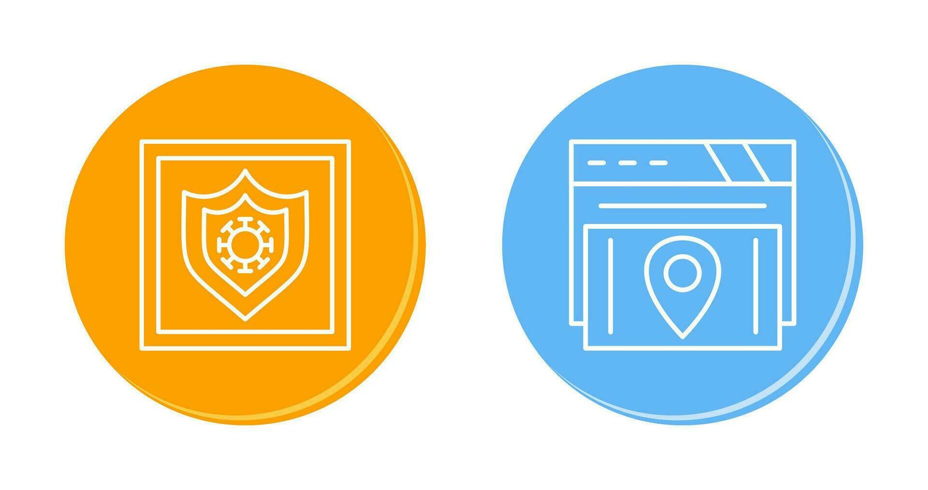 Shield and Map Location Icon vector