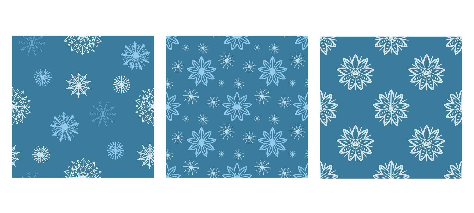 Winter background with snowflakes set vector