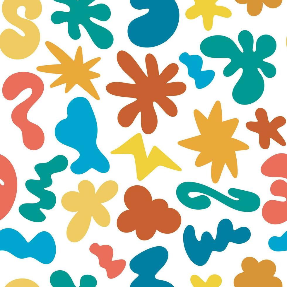 Bright groovy seamless pattern vector illustration