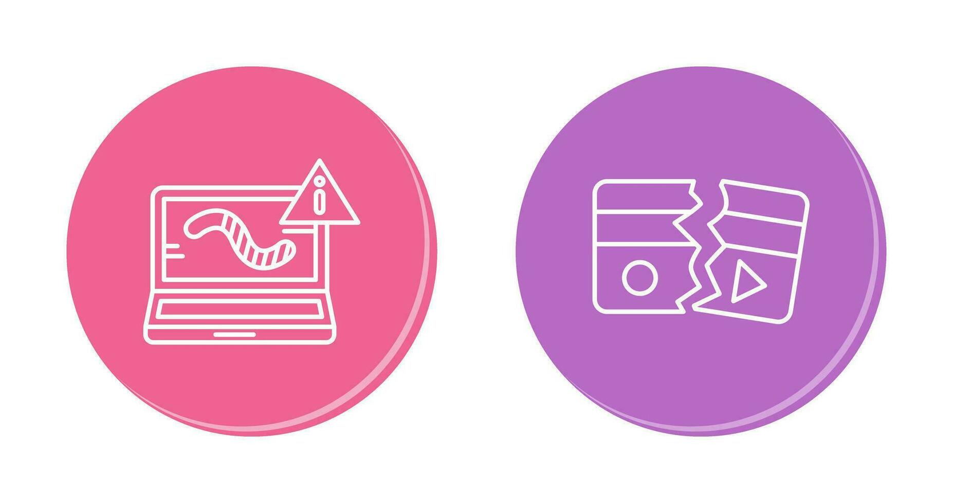 Worm and Broken Icon vector