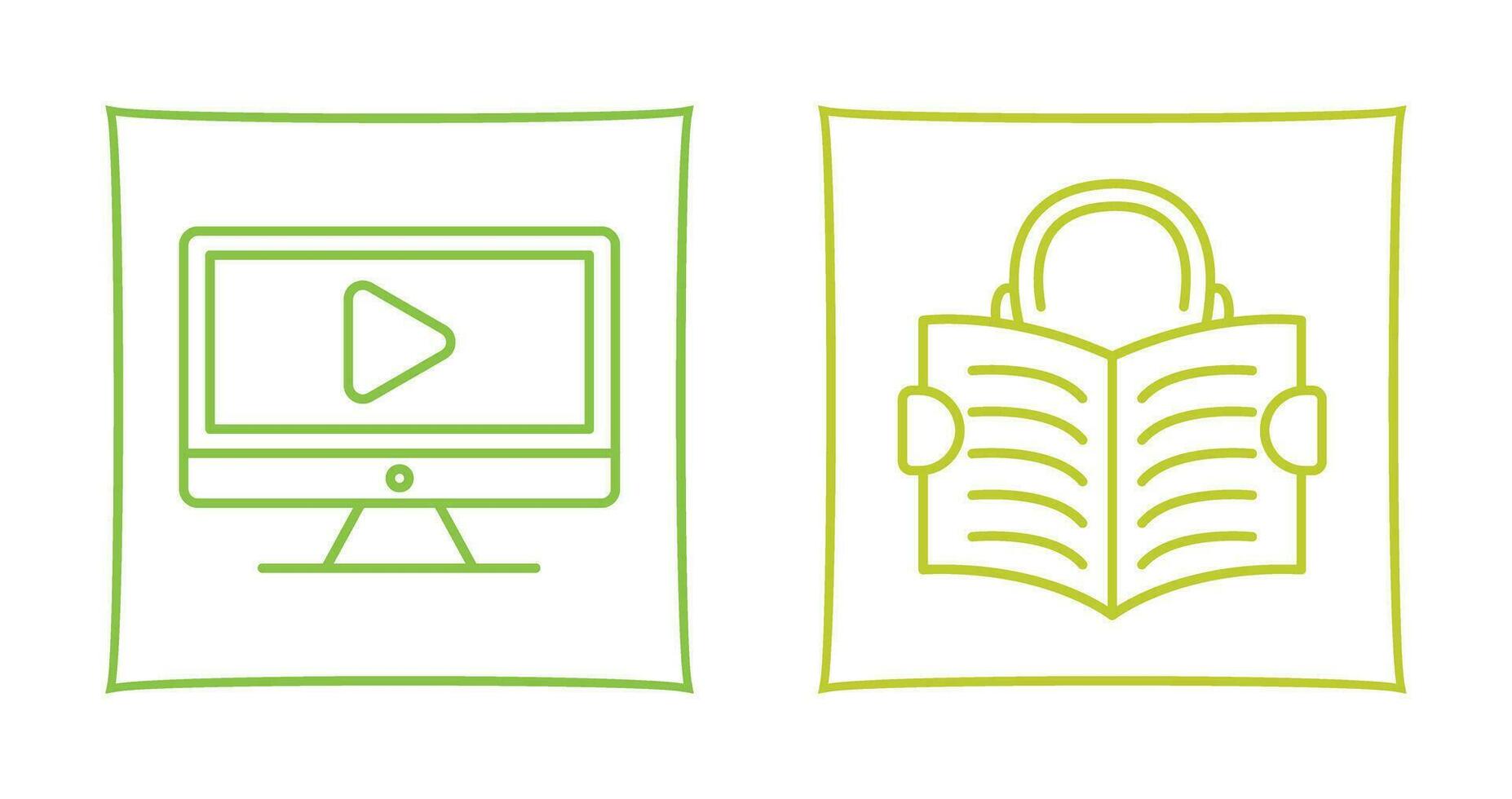 Video Lesson and Reading Icon vector