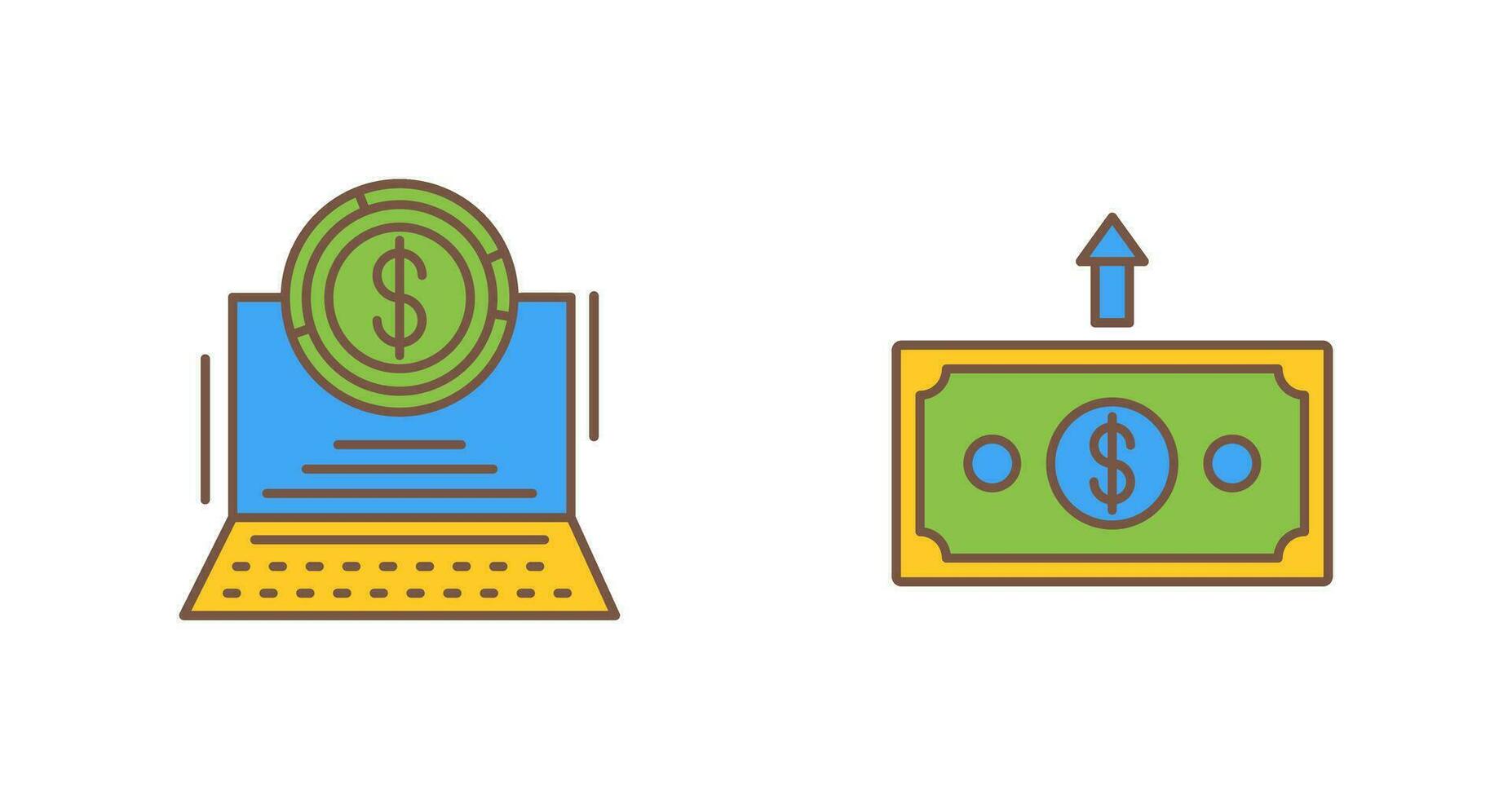 tarta gráfico y dinero arriba icono vector