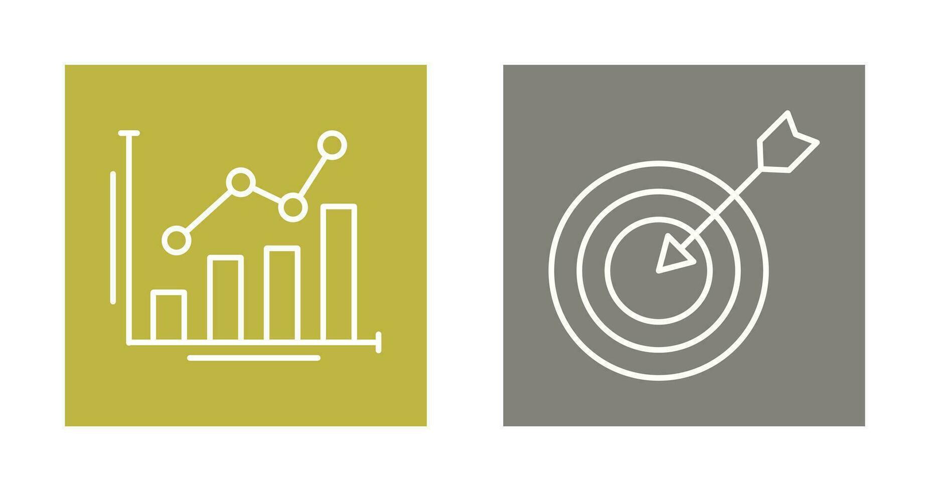 Bar Chart and Goal Icon vector