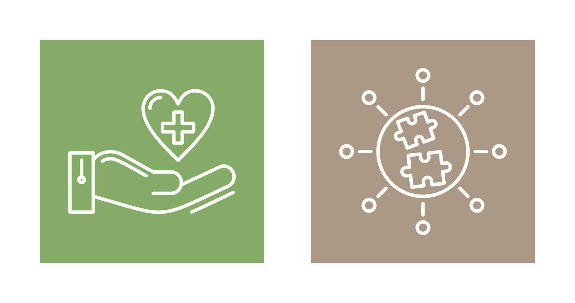 Puzzle and Care Icon vector