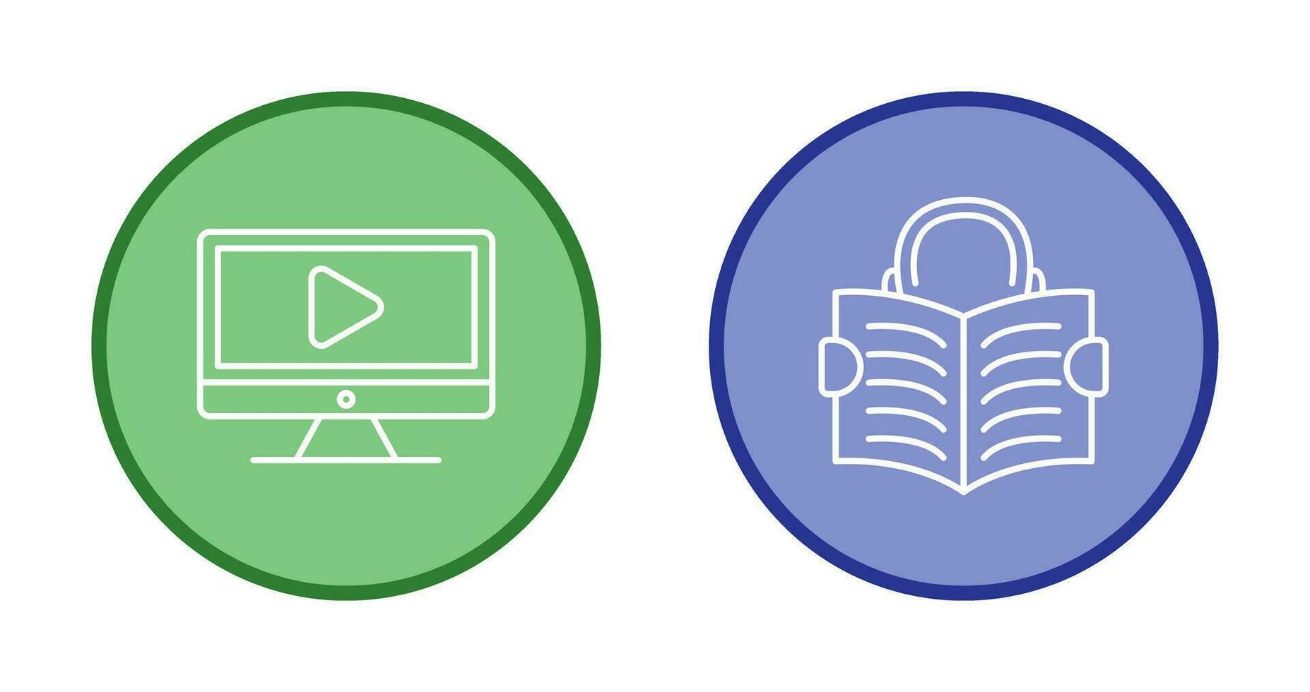 Video Lesson and Reading Icon vector