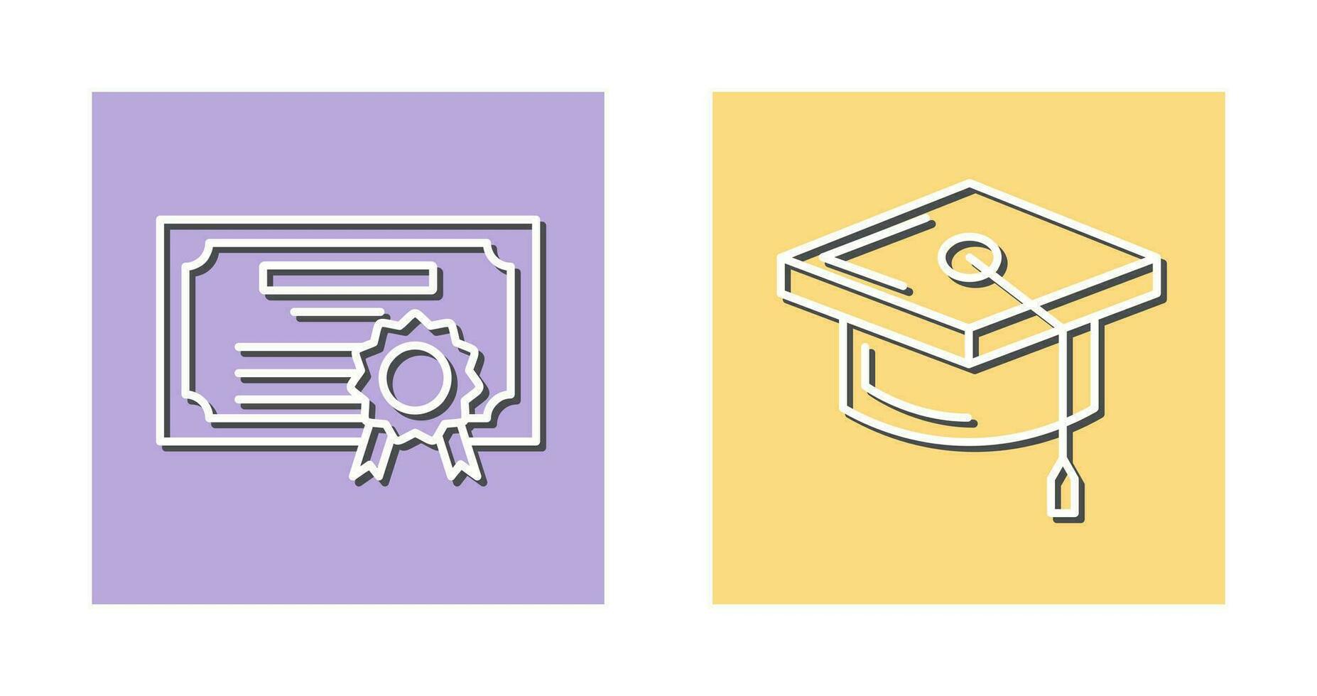 Diploma and Cap Icon vector