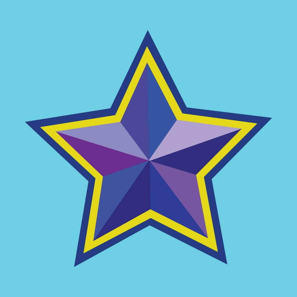 estrella icono azul color vector