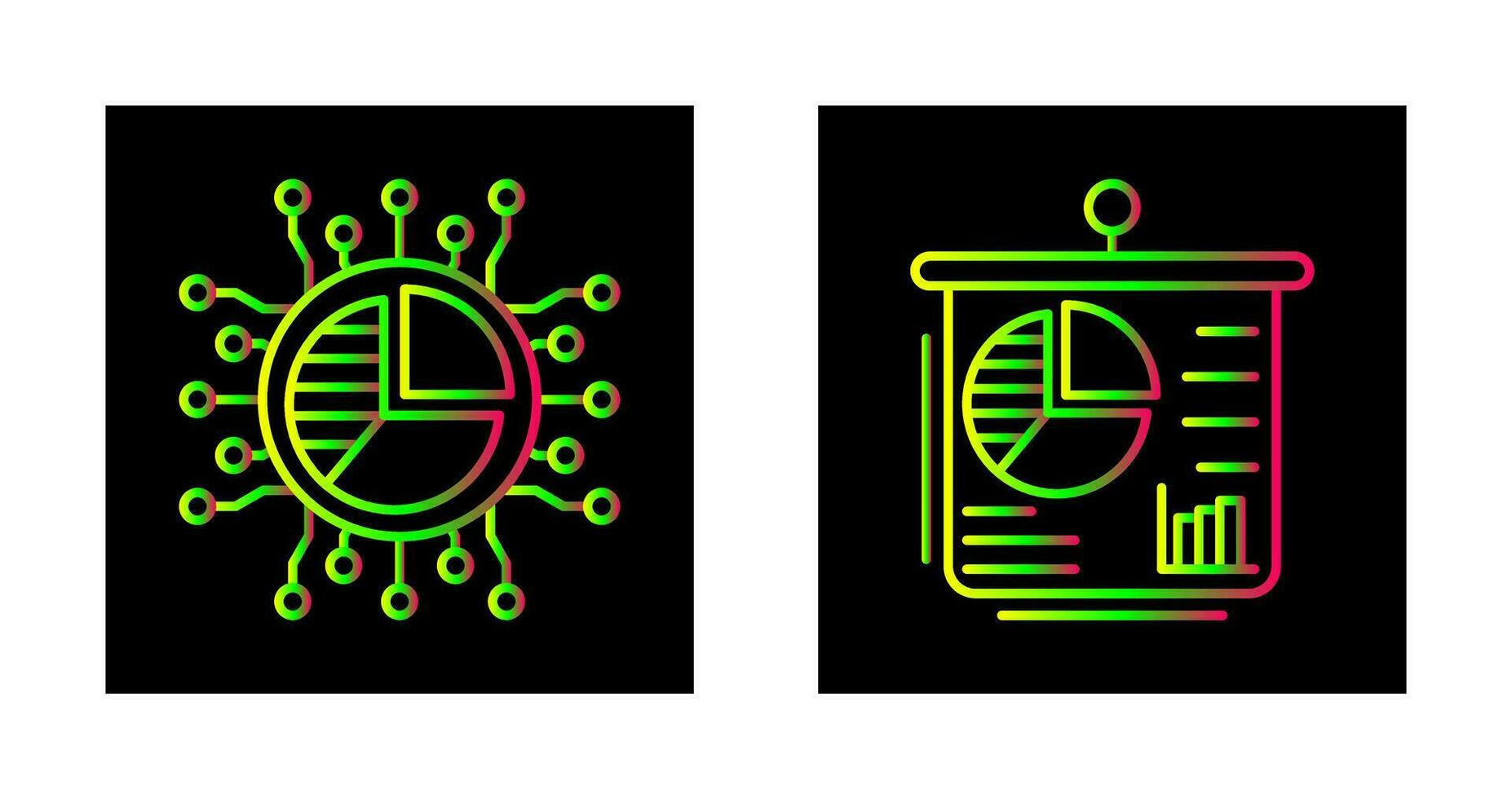 Pie Chart and Presentation Icon vector