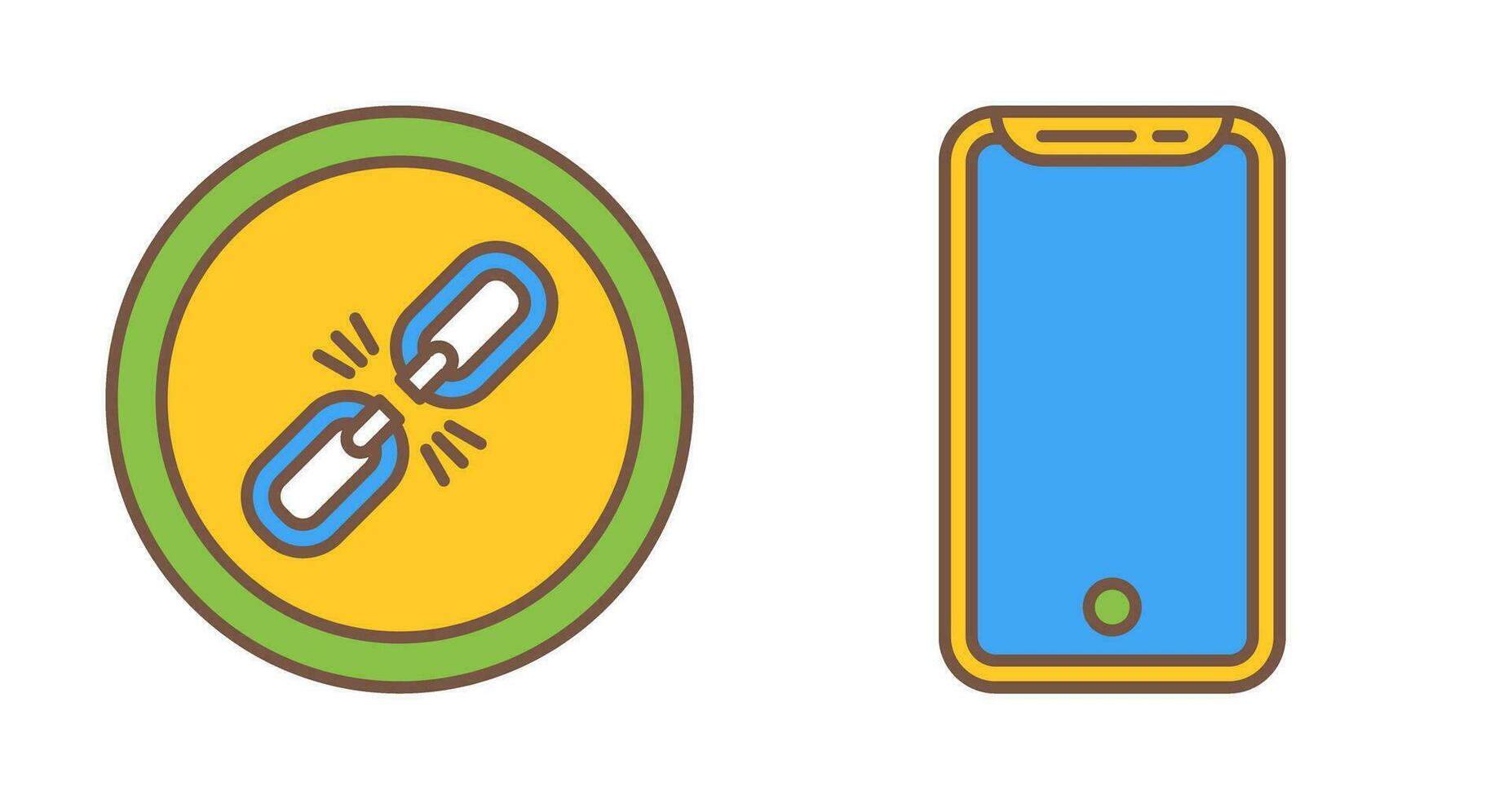 Link and Smartphone Icon vector