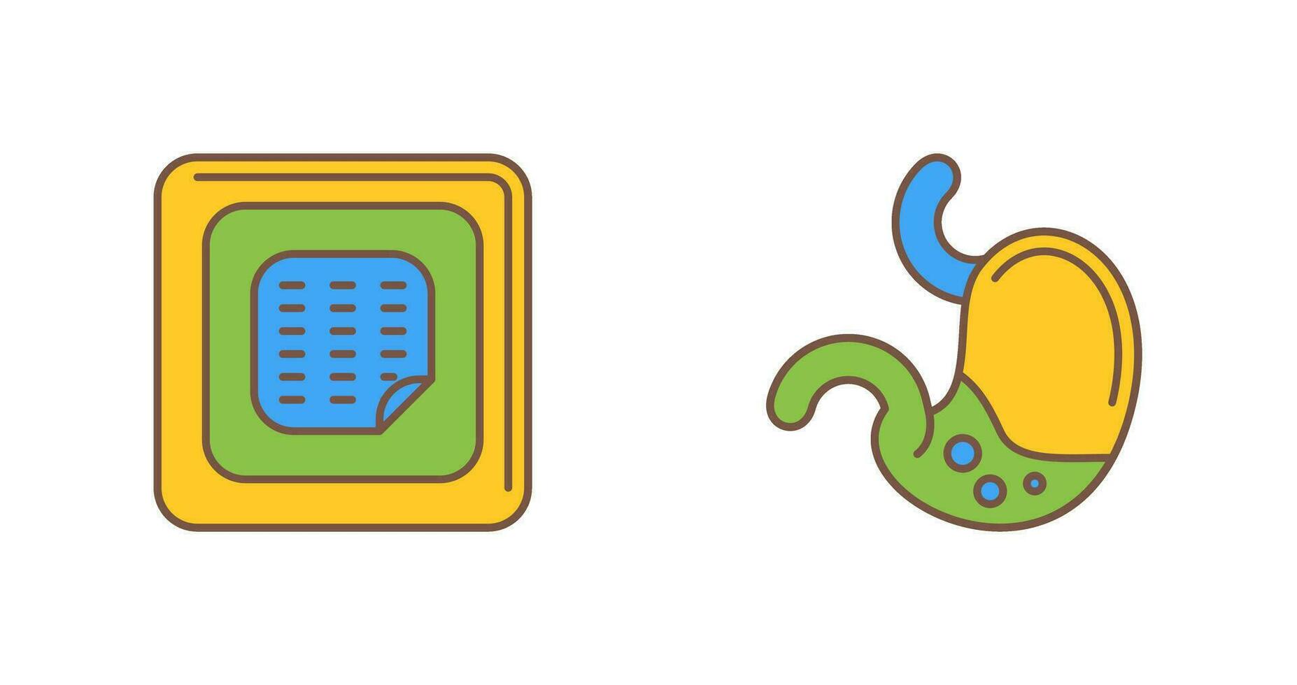 Nicotine Patch and Stomach Icon vector