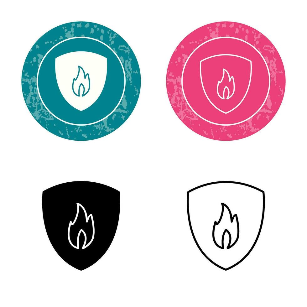 Unique Fire Shield Vector Icon
